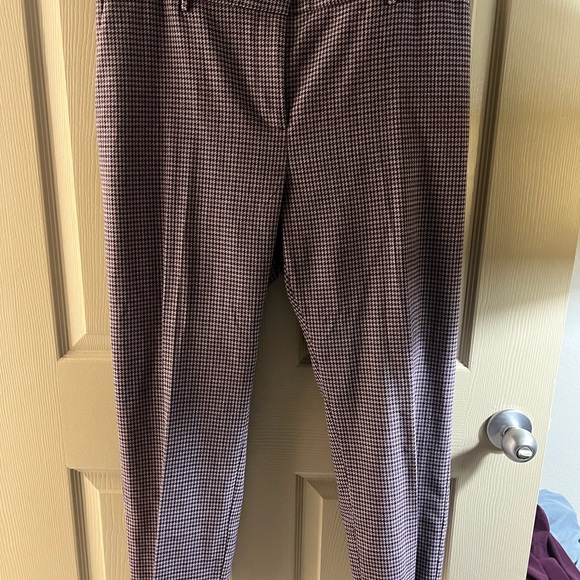 Ann Taylor Purple and White Houndstooth Pants - Picture 1 of 4